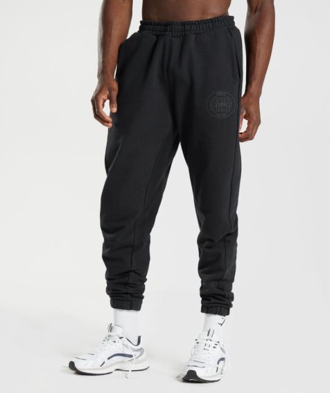 Men's Gymshark GS10 Year Jogger Black | CA 816NAD